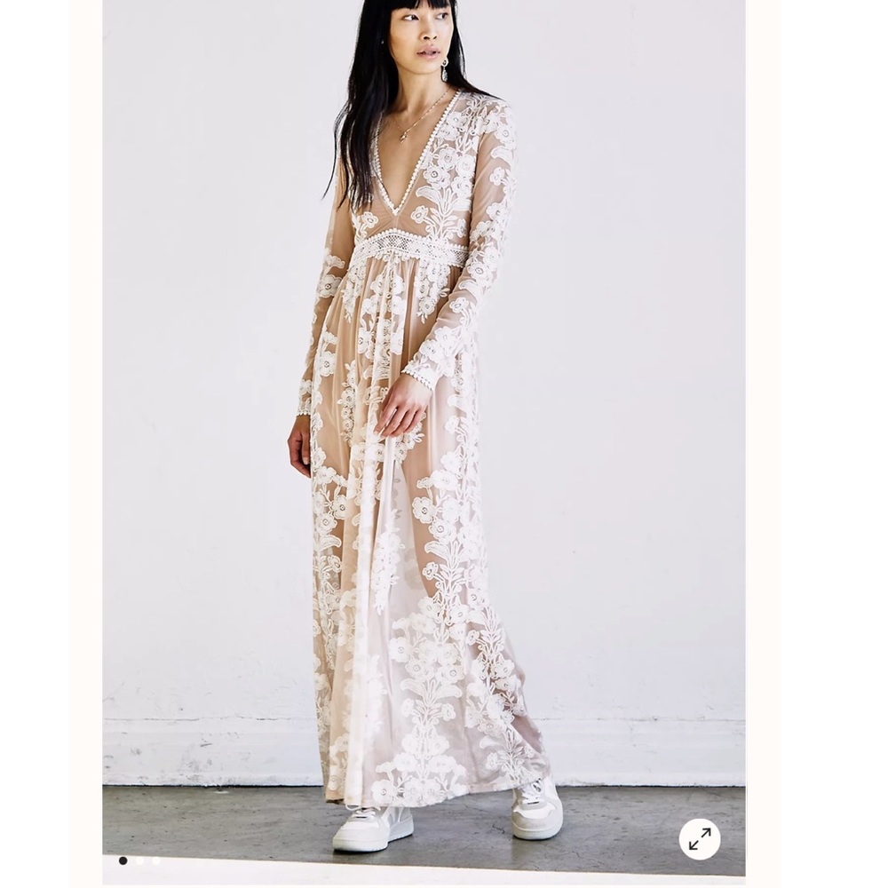 Free people x For love & Lemons Temecula embroidered lace Maxi dress